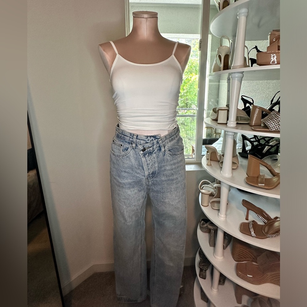 Micas cross button jean